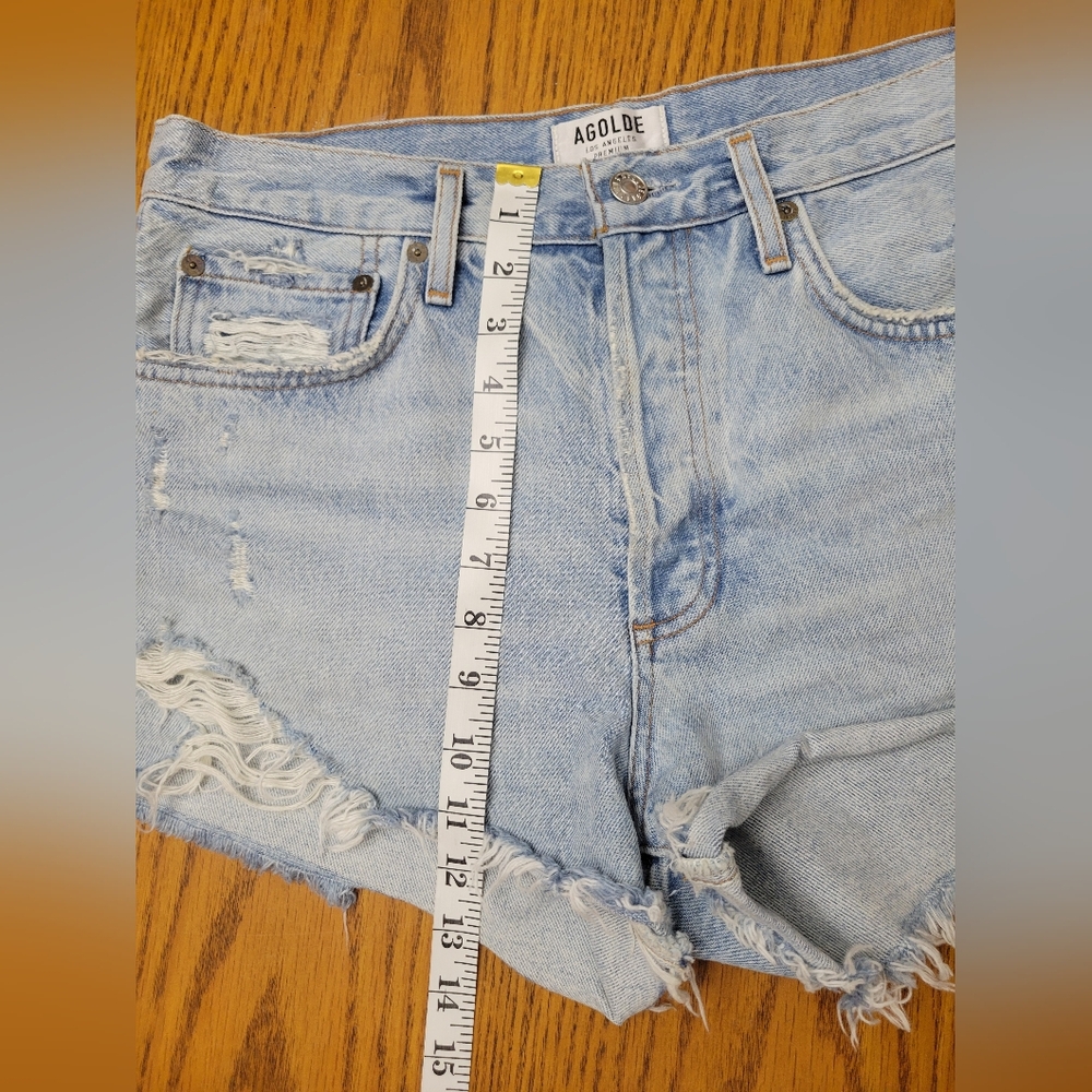 AGOLDE Parker Vintage Cut Off Shorts Swapmeet Distressed Button Fly Size 29 - Picture 10 of 11